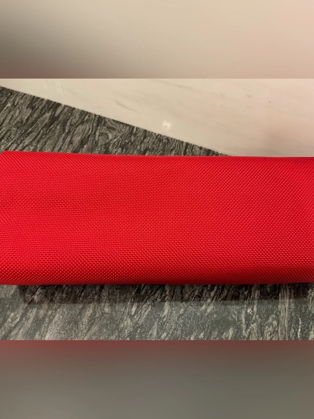 NEW - TUMI Zippered Ballistic Nylon Pencil Case - Cord Pouch - RED w/ BLACK